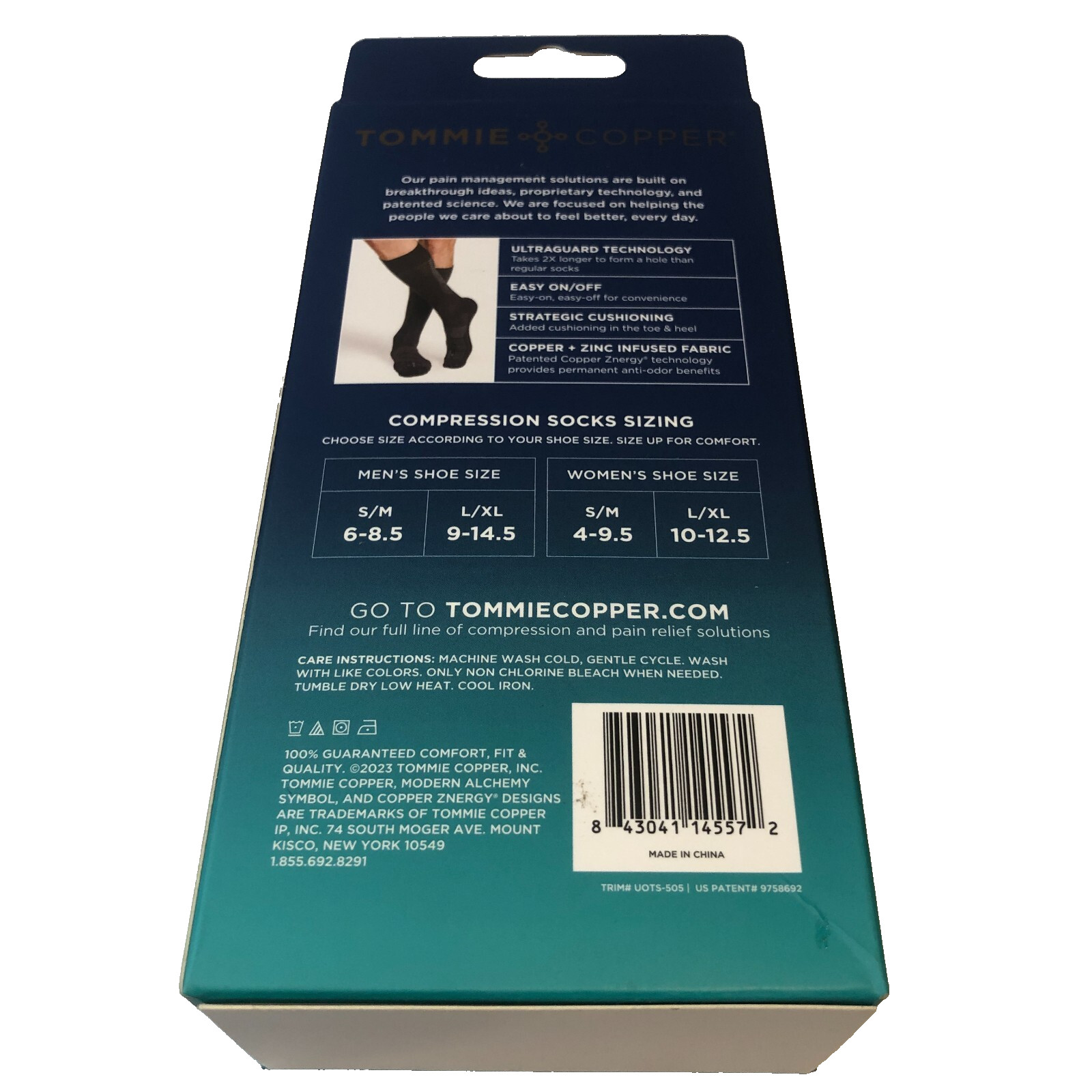 Tommie Copper Black Compression Socks Size L/XL Anti Odor