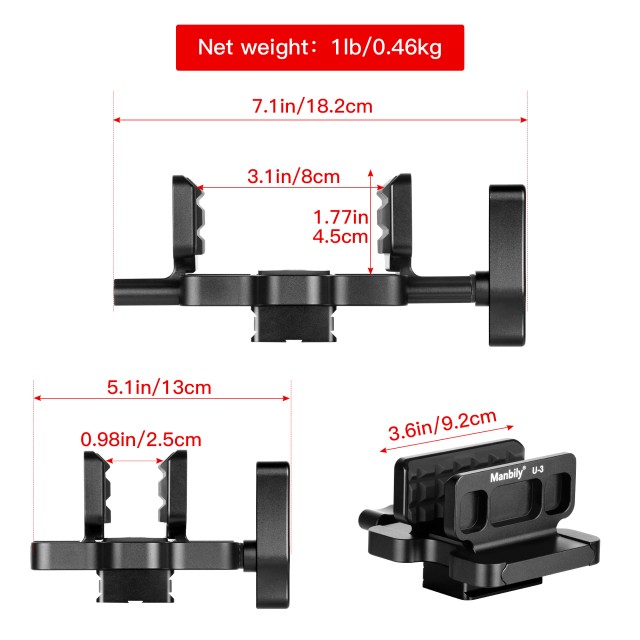 Manbily Shooting Saddle Clamp Rest Head for Shooting Stick Tripod Hunting Clamp