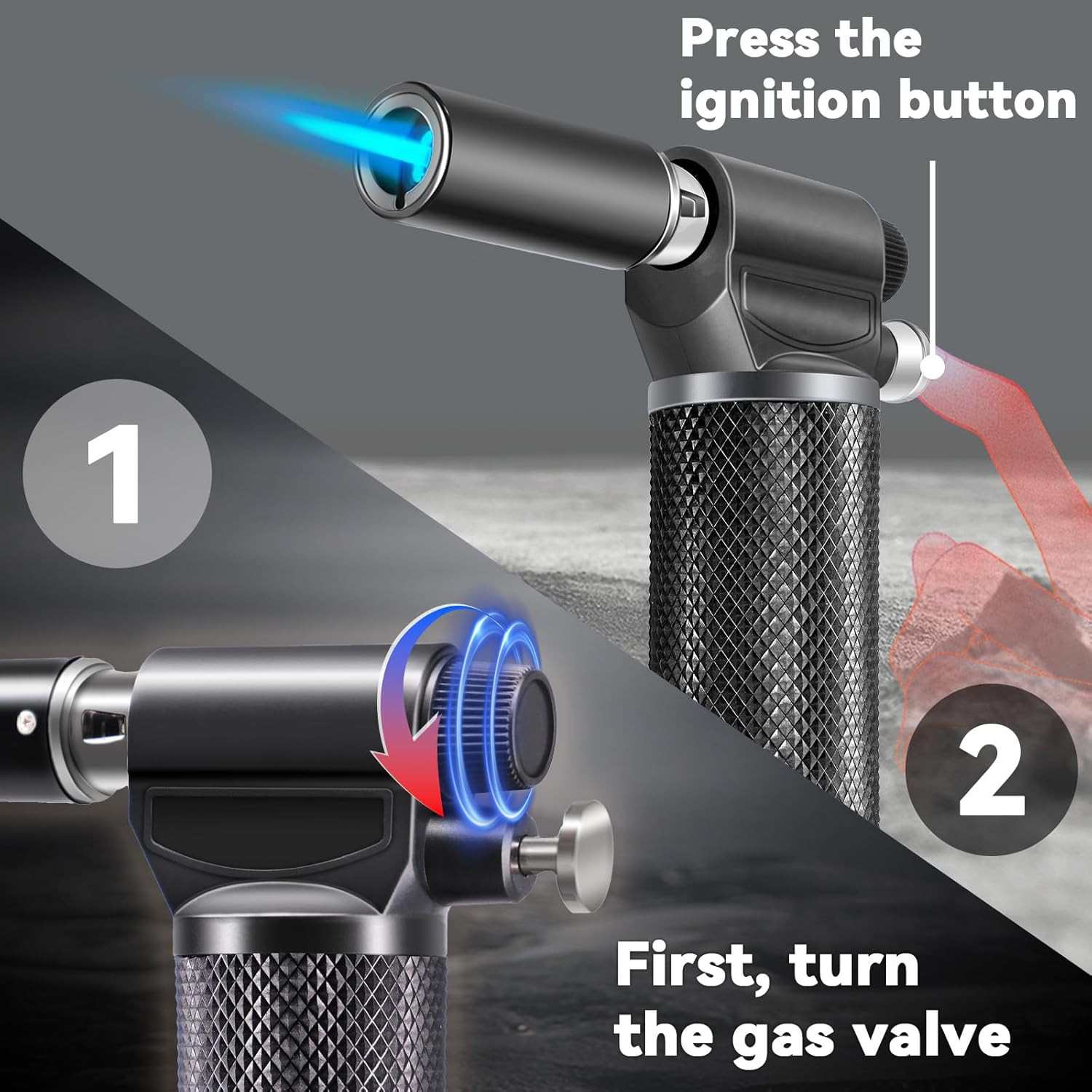 Butane Torch Refillable Kitchen Torch Lighter Jet Flame Cooking Torch Creme Brul