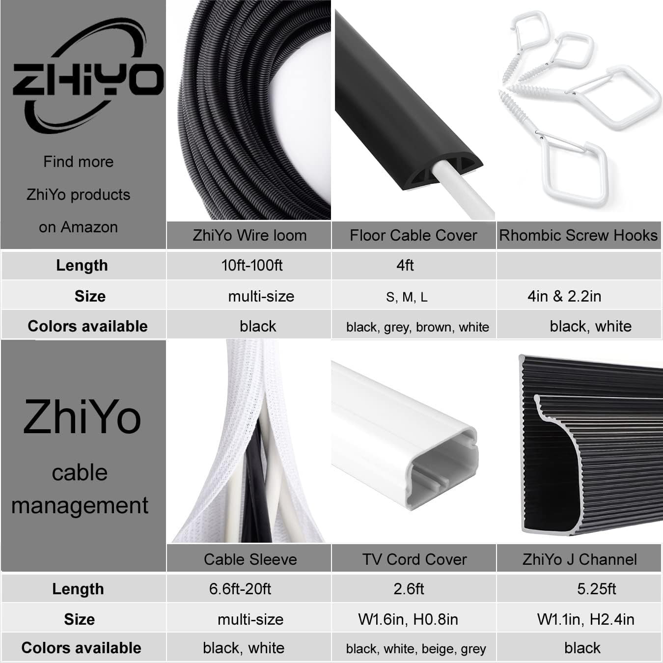 6.6ft Self-Wrap White Cable Sleeve - Stylish Wire Protector for Home & Office