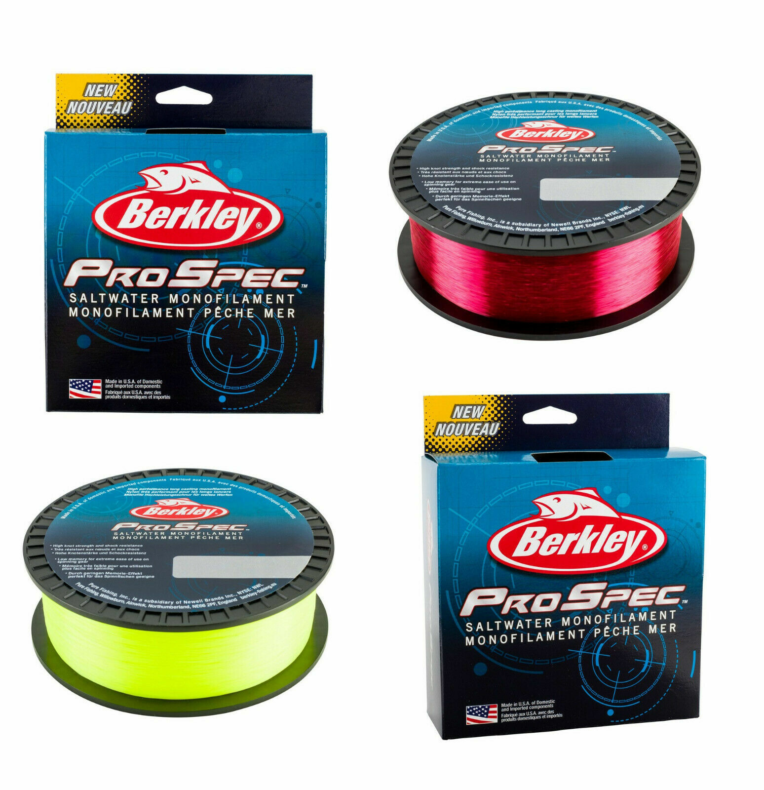 Berkley Pro Spec 300m Saltwater Mono Monofilament Red Yellow Sea Fishing Line