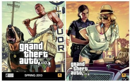Grand Theft Auto V Promo Pre-Release Double-Sided Poster Franklin Chop Vasquez