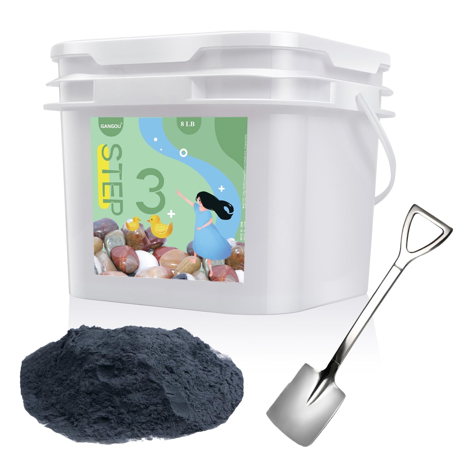8 lbs Tumbler Media Grit,Rock Polishing Grit Media, Works with Any Rock BLACK