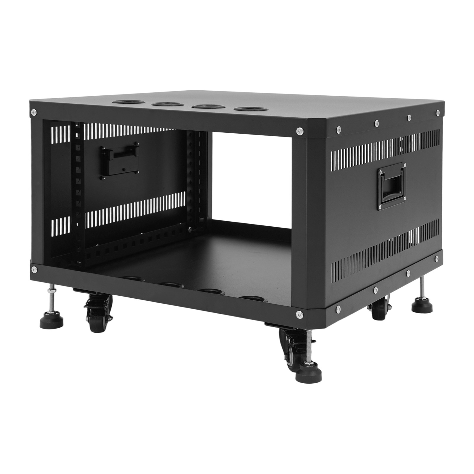 6U Audio Rack Studio Rack With 4 Wheels DJ Mixer Rolling Cabinet