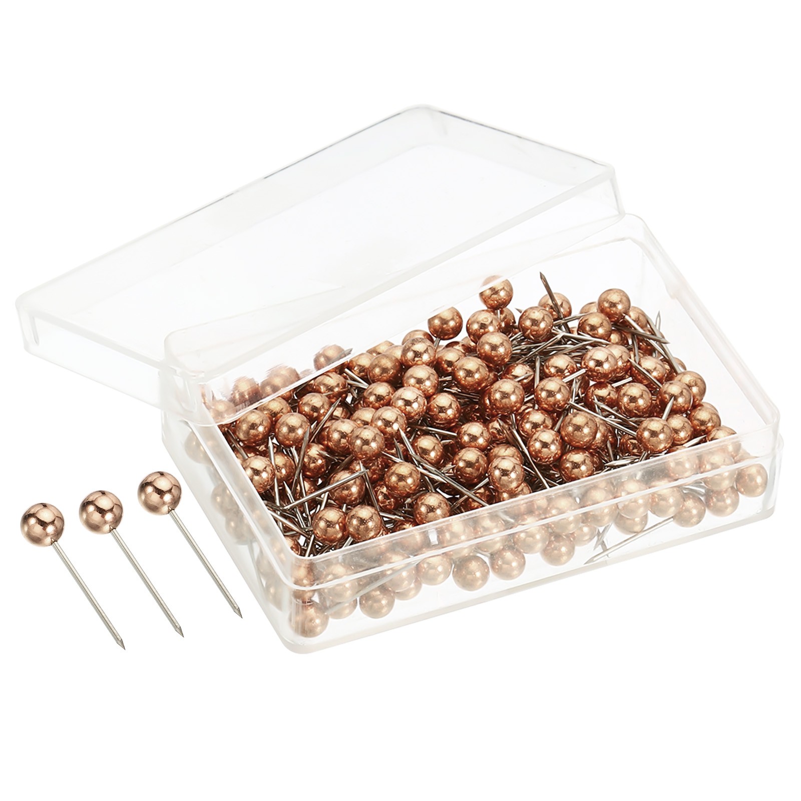 200Pcs Rose Gold Push Pins Round Head Map Tacks
