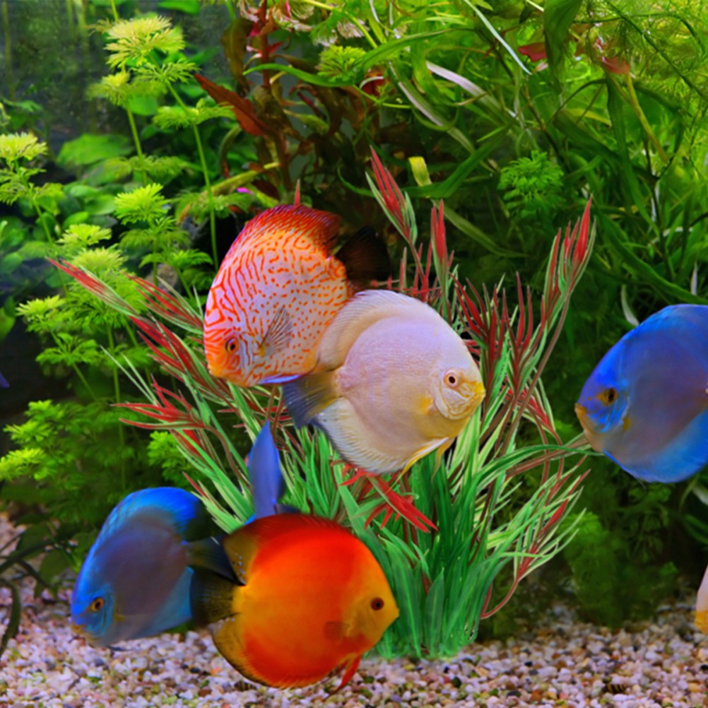 2 Pcs Tank Landscape Grass Artificial Plants for Aquarium Aquatic Fake