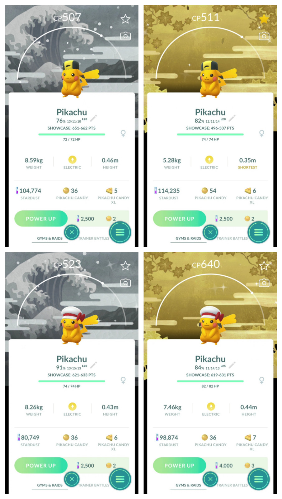 Pokemon Shiny Pikachu Wearing Ethan's Hat /Lyra's Hat - Kalos GO Tour Background