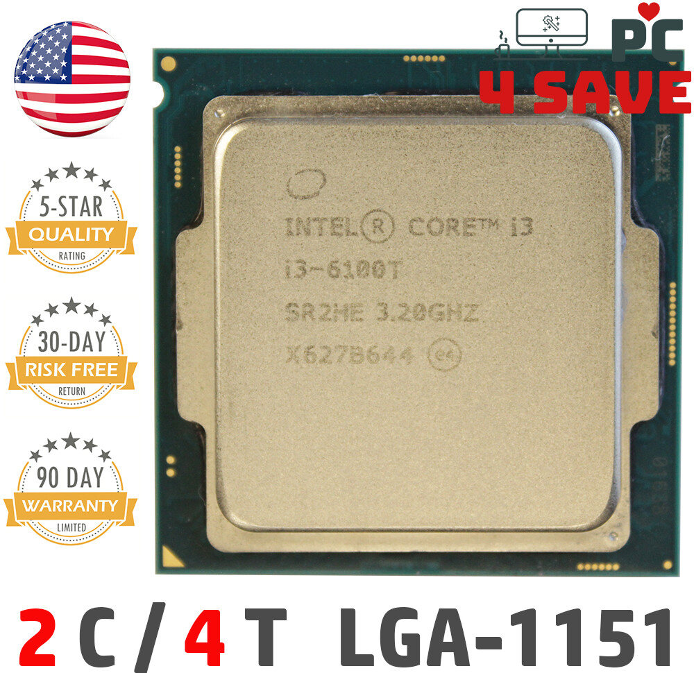 Intel Core i3-6100T CPU 3.20GHz Skylake LGA-1151 6th Gen Desktop Processor SR2HE