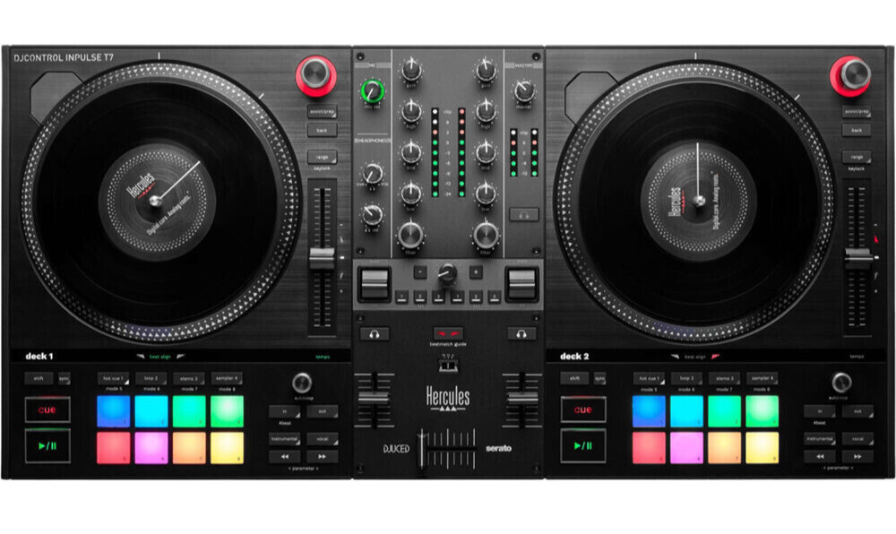 Hercules DJControl Inpulse T7 2-Deck Motorized DJ Controller Scratch Turntables