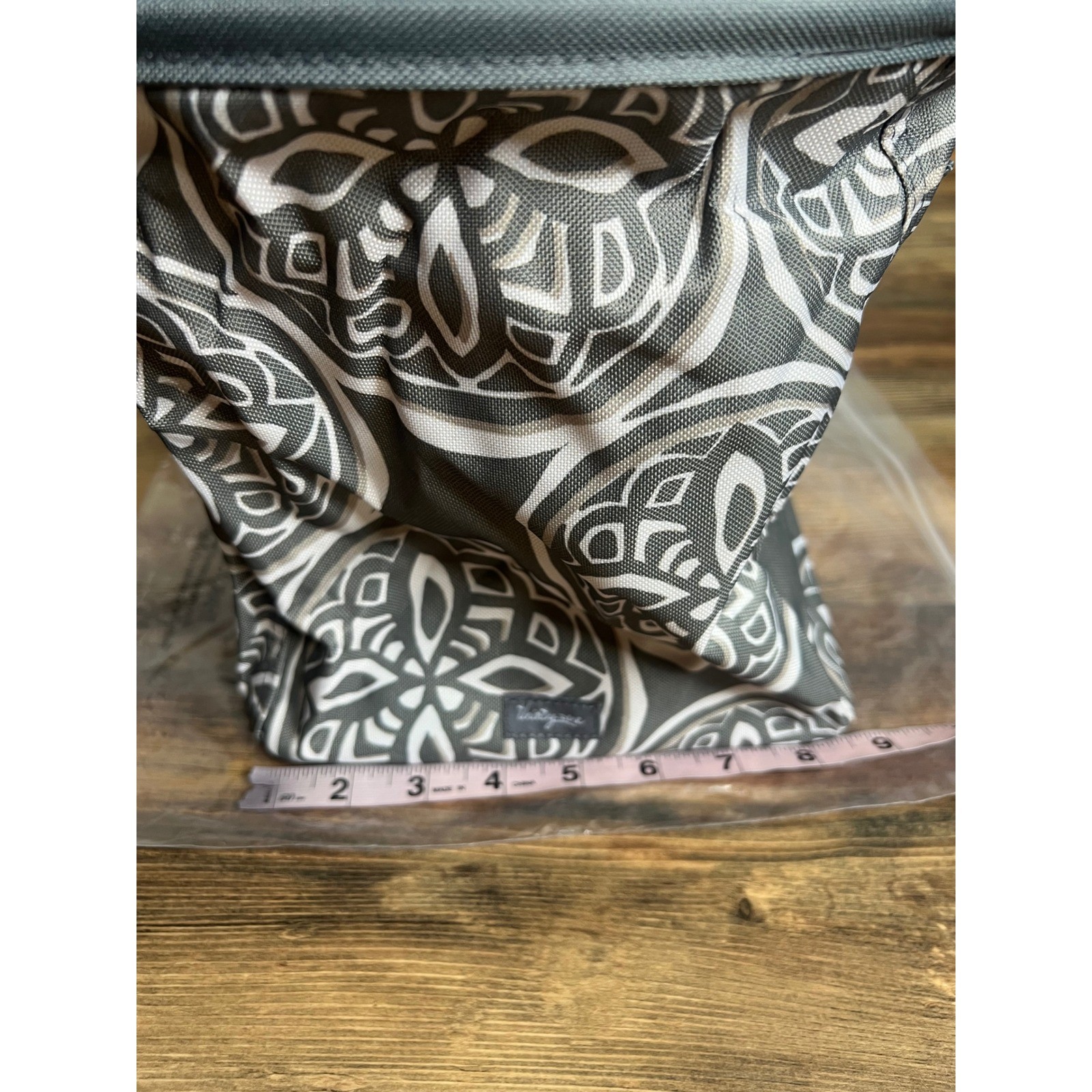 Thirty One mini storage bin woodblock whimsy collage, office home