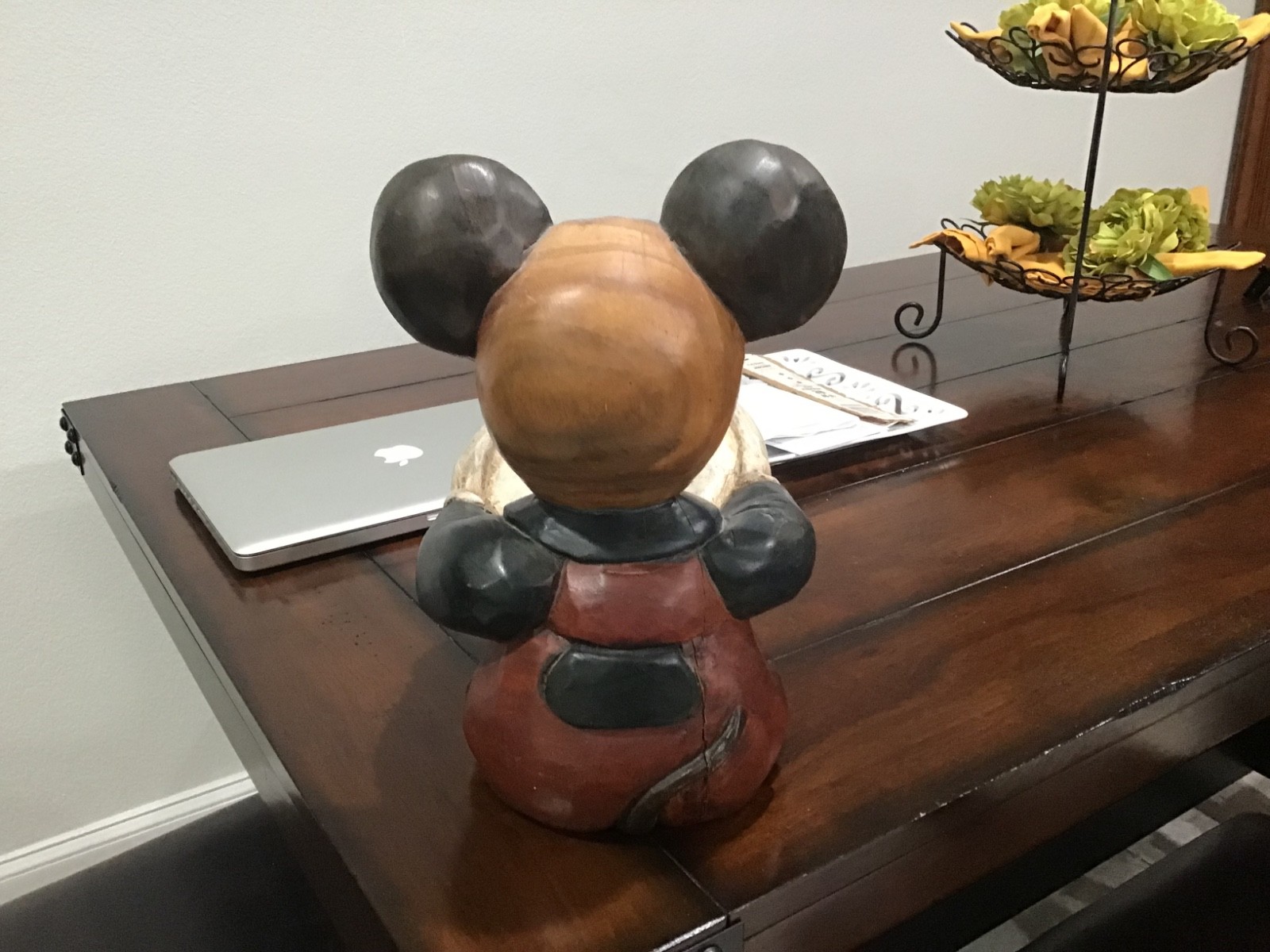 Vintage 1960’s Mickey Mouse Solid Wood Carving