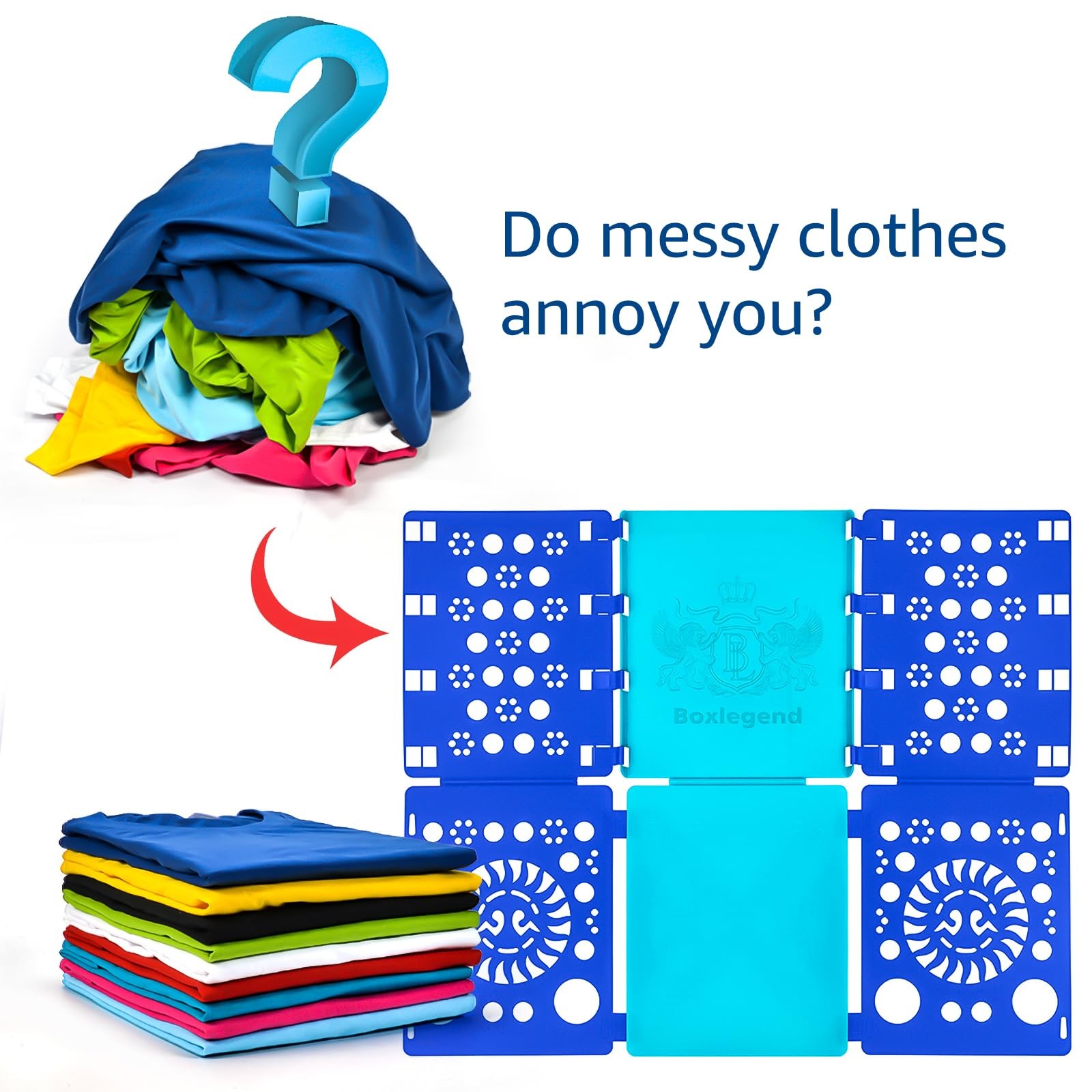 Version 3 Shirt Folding Board t Shirts Clothes Folder Durable Plastic Laundry...