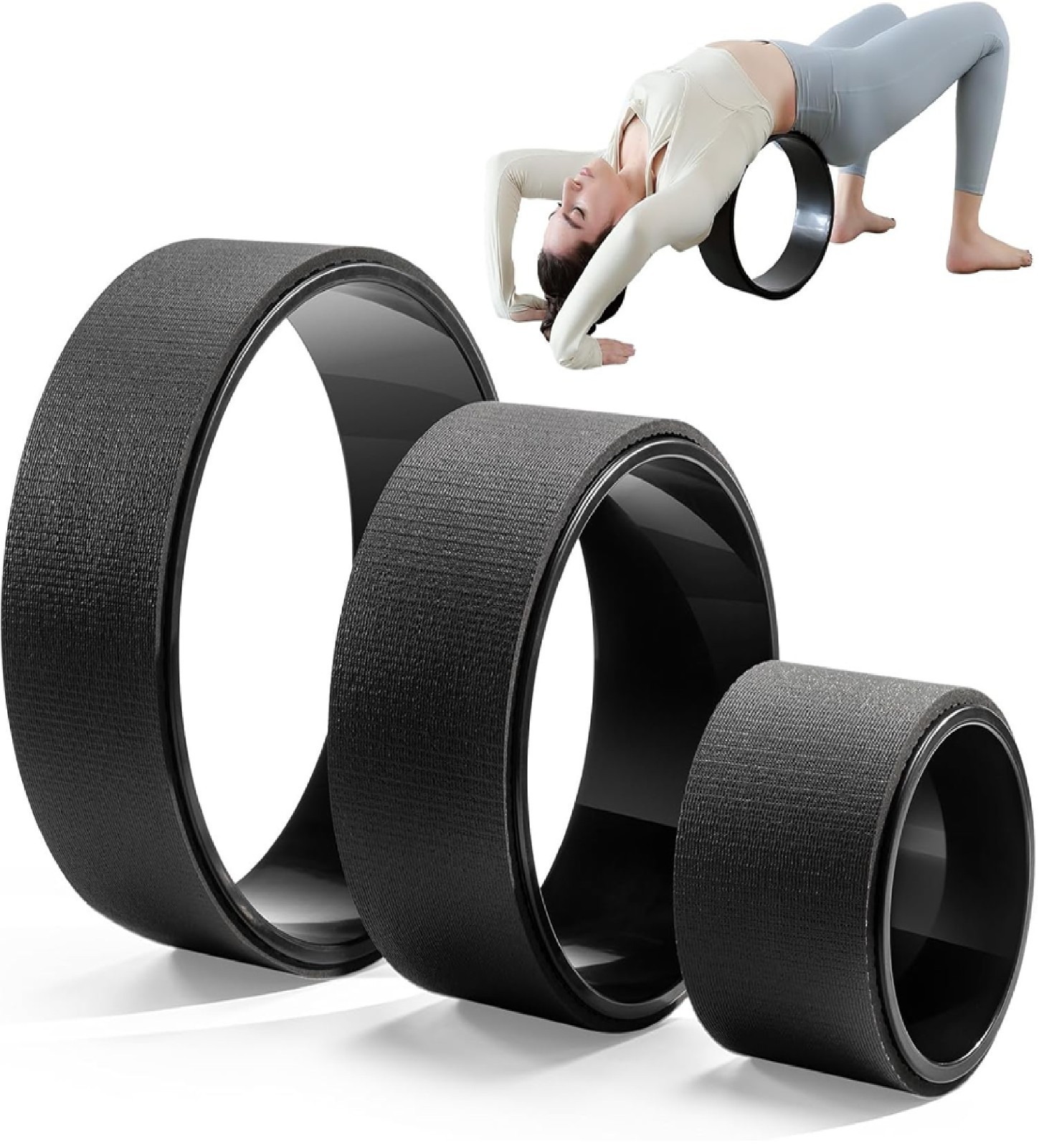 Back Roller, Foam Roller for Neck & Back Pain Relief, Yoga Wheel (3 Pack)