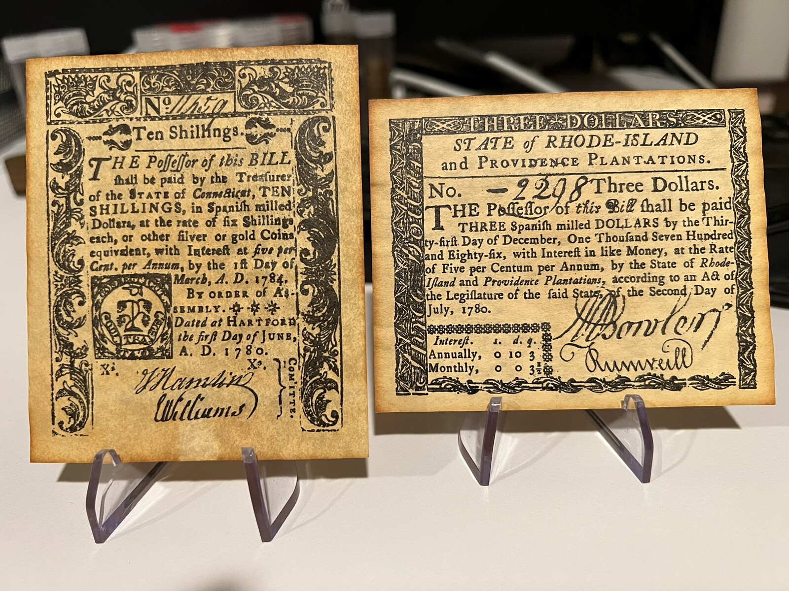 COLONIAL AND REVOLUTIONARY CURRENCY REPLICAS BOTH SETS A AND B