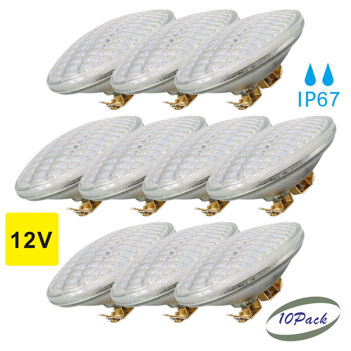 10Pcs LED Light Bulb PAR36 12V 9W=50W Halogen Bulb Waterproof Multi-purpose Base