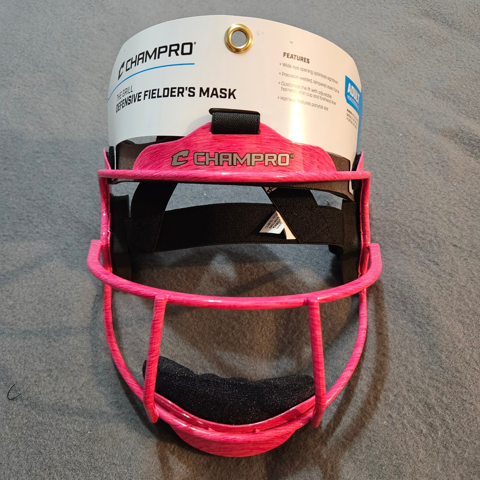 Champro The Grill Defensive Softball Fielders Facemask Adult Pink Heather new