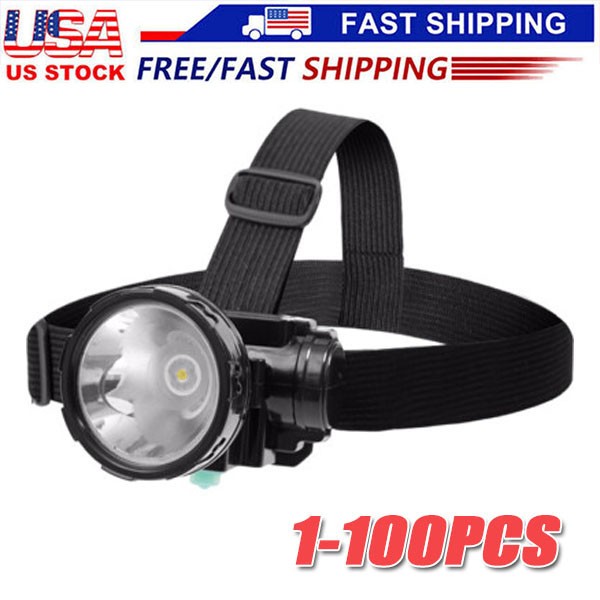 Led Headlight Miner Mining Lamp Torch Camping Fishing Bright Rechargable Light
