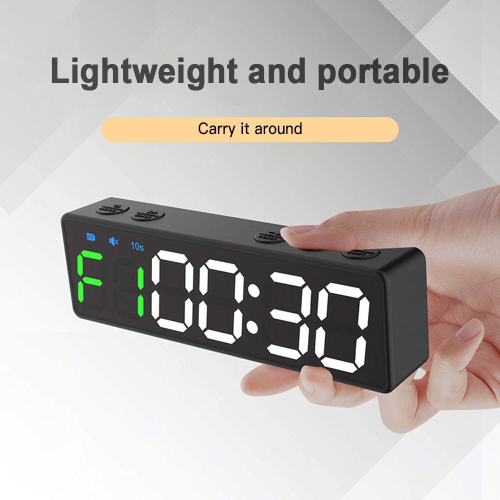Mini Gym Timer Rechargeable Stopwatch Portable Countdown/up Clock With Magn QDER