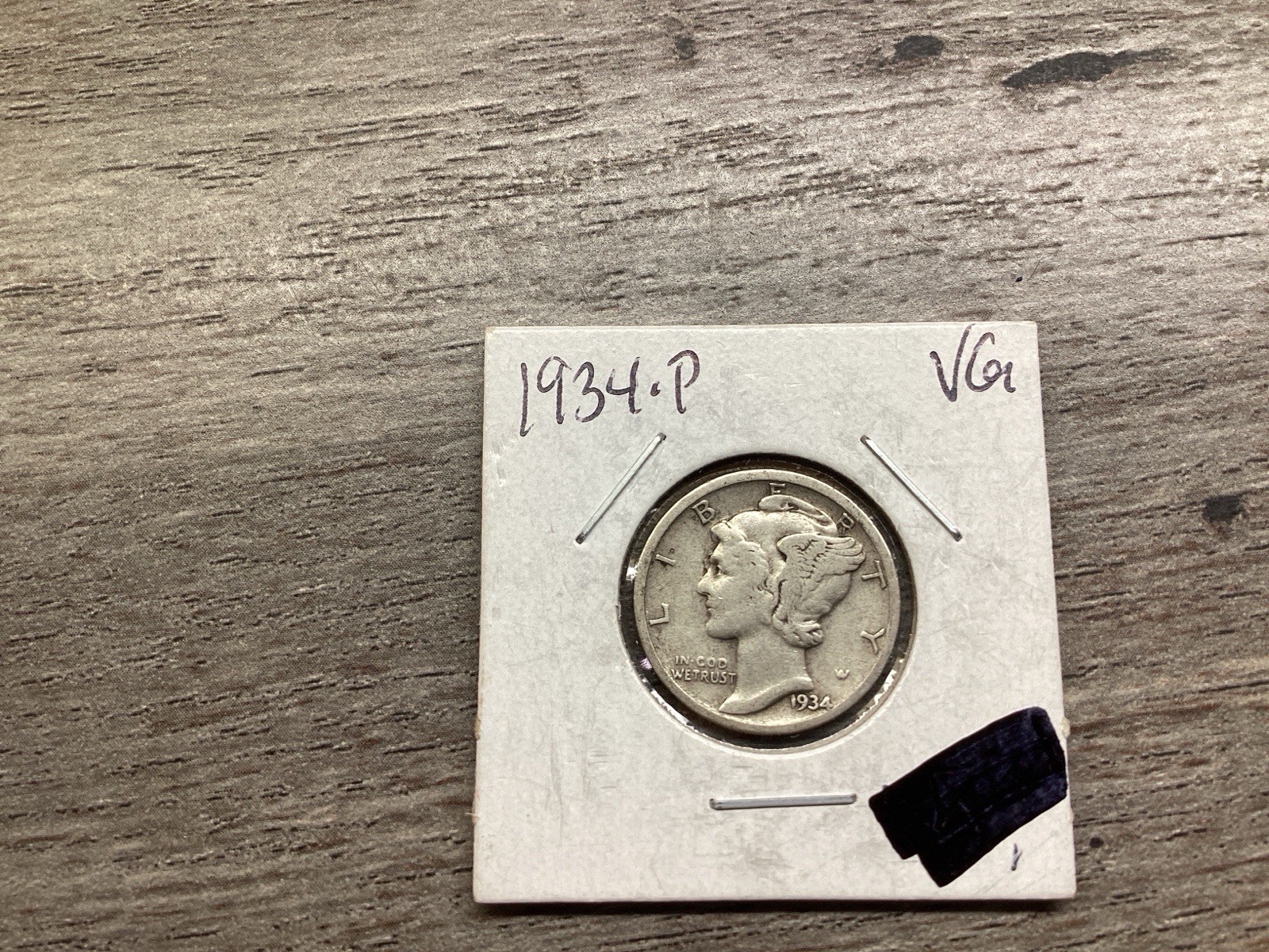 1934 Mercury 90% Silver Dime 10 Cent 060525 09a