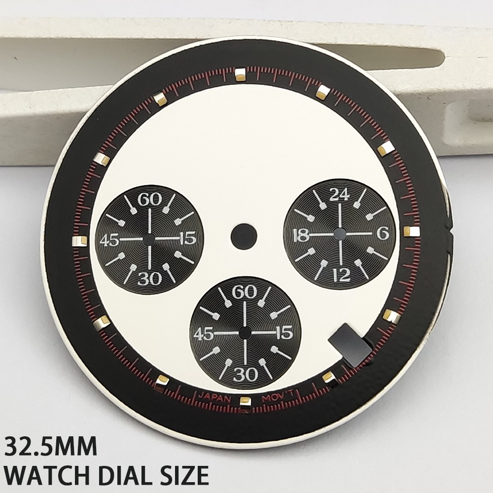 1pc 32.5mm Watch Repair Replacement Luminous Dial Face For Quartz VK63 Movement
