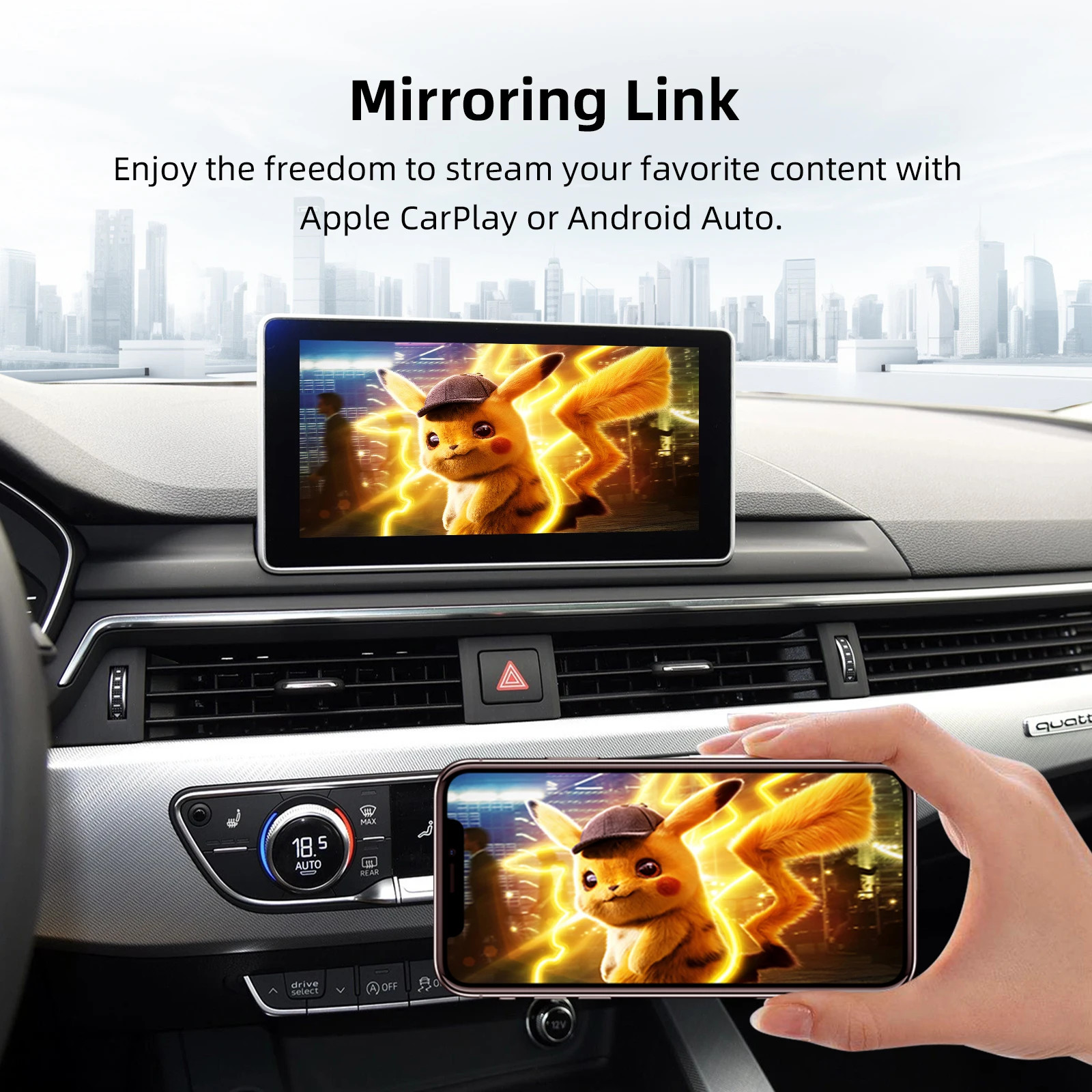 OEM Screen Wireless Carplay Upgrade Decoder Box KIT for Audi A4 A5 Q5 2008-2018