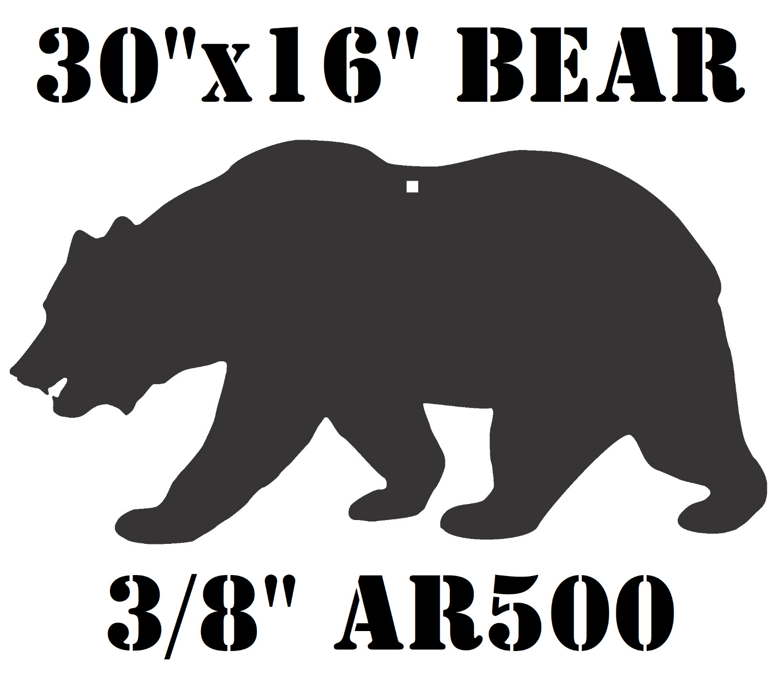 30"x16" 3/8" AR500 Bear/Animal Steel Shooting Target - Rifle & Pistol Plate 1pc