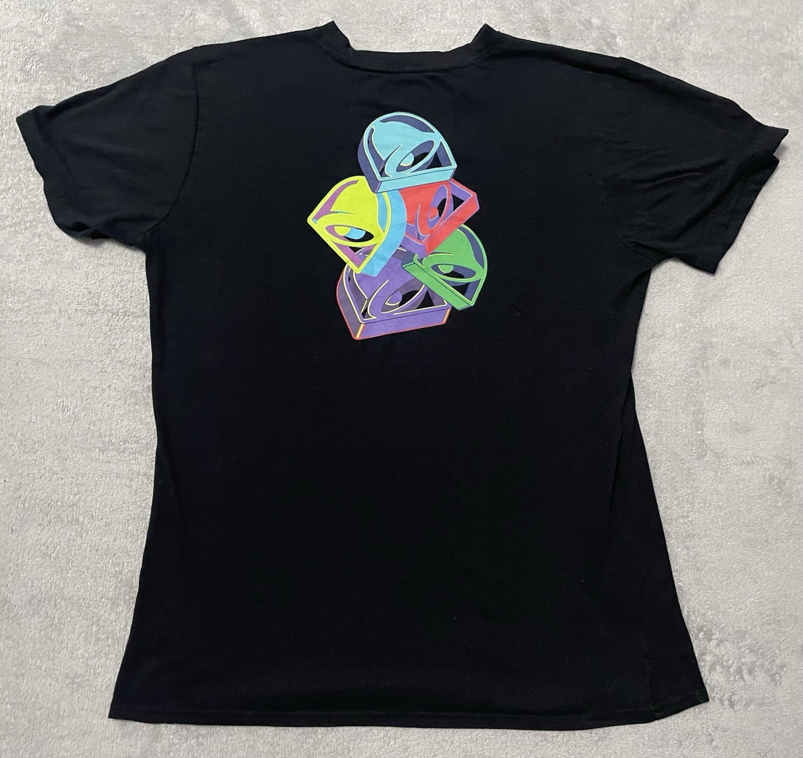 Taco Bell Employee Crew T-Shirt Womens M Medium Black Graffiti Fast Food Uniform