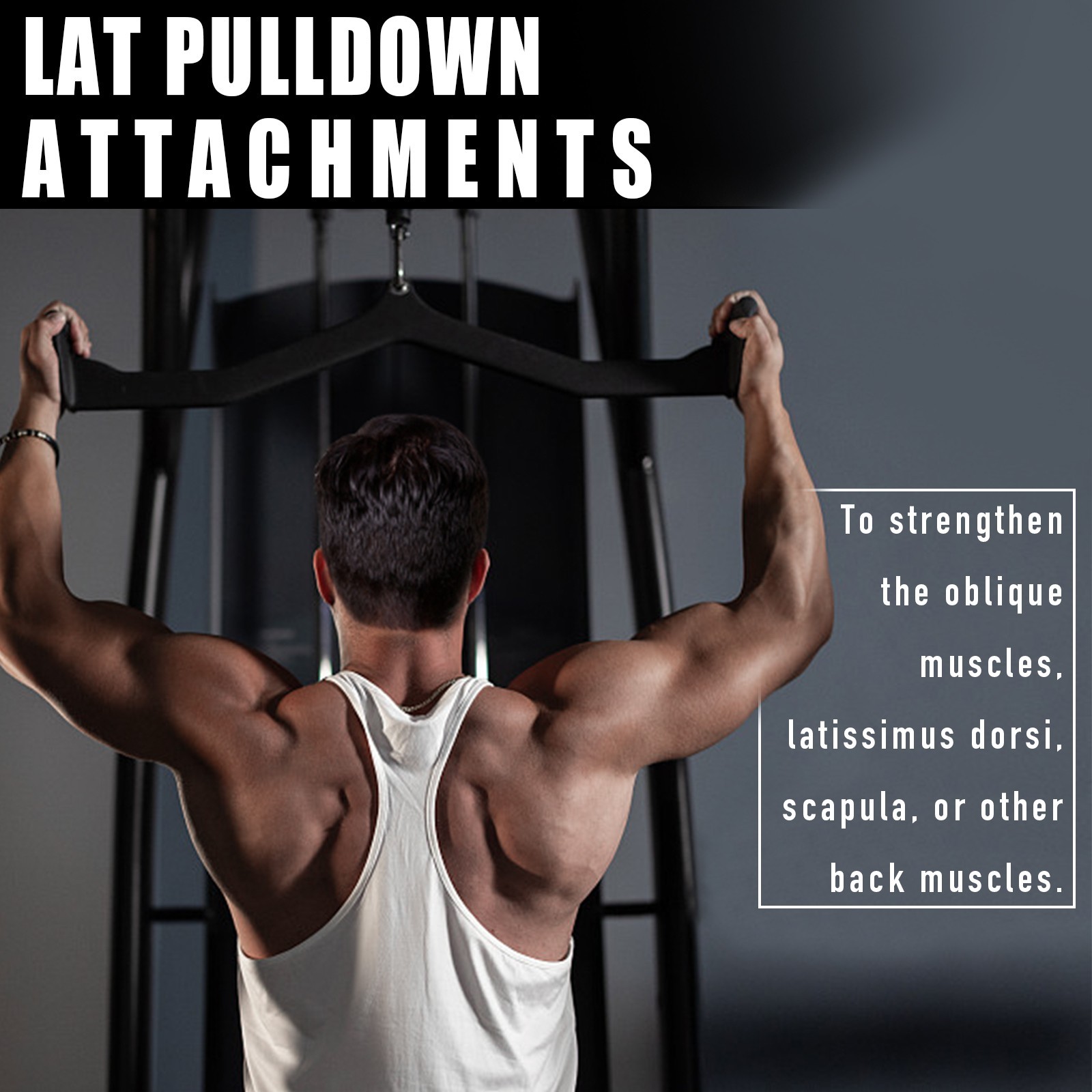 Fitness Rowing Pulley Cable Machine Attachment Handle Grips Lat Pull Down Bar