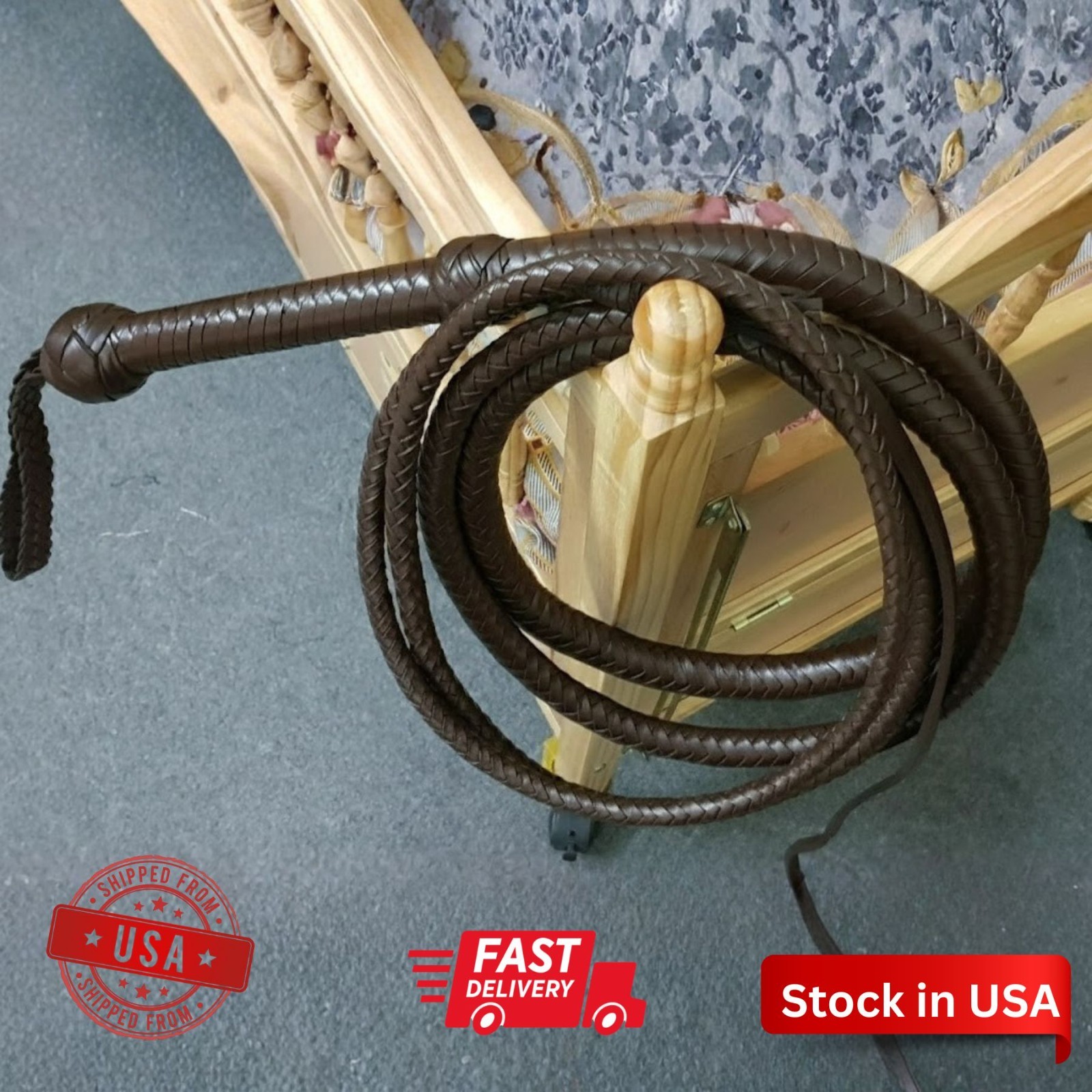 Genuine Cowhide Leather Shot Loaded Indiana Jones Bullwhip 12 Plait Top Grain