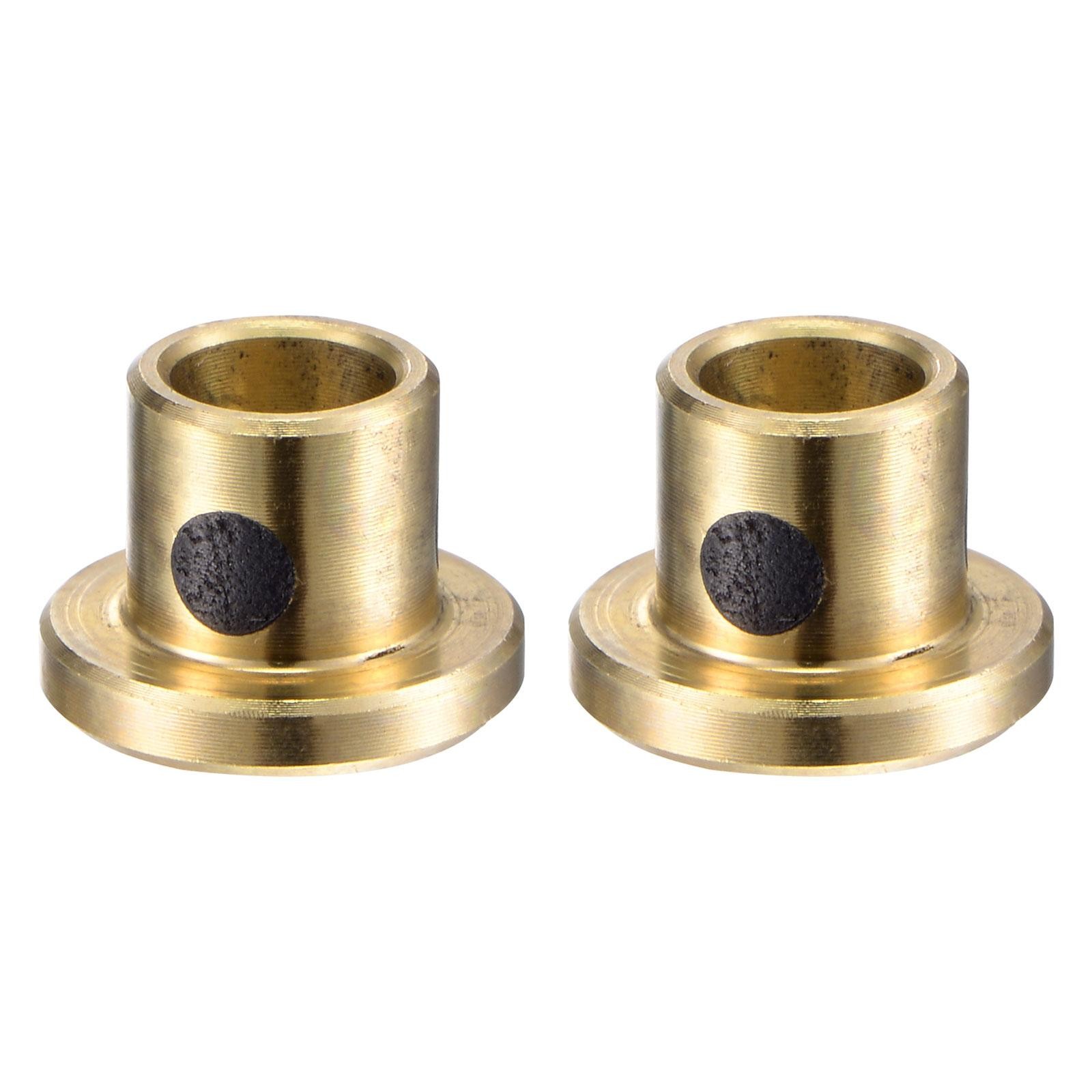 Flanged Sleeve Bearings 5mm x 7mm x 8mm Wrapped Oilless Bushings Brass 2pcs