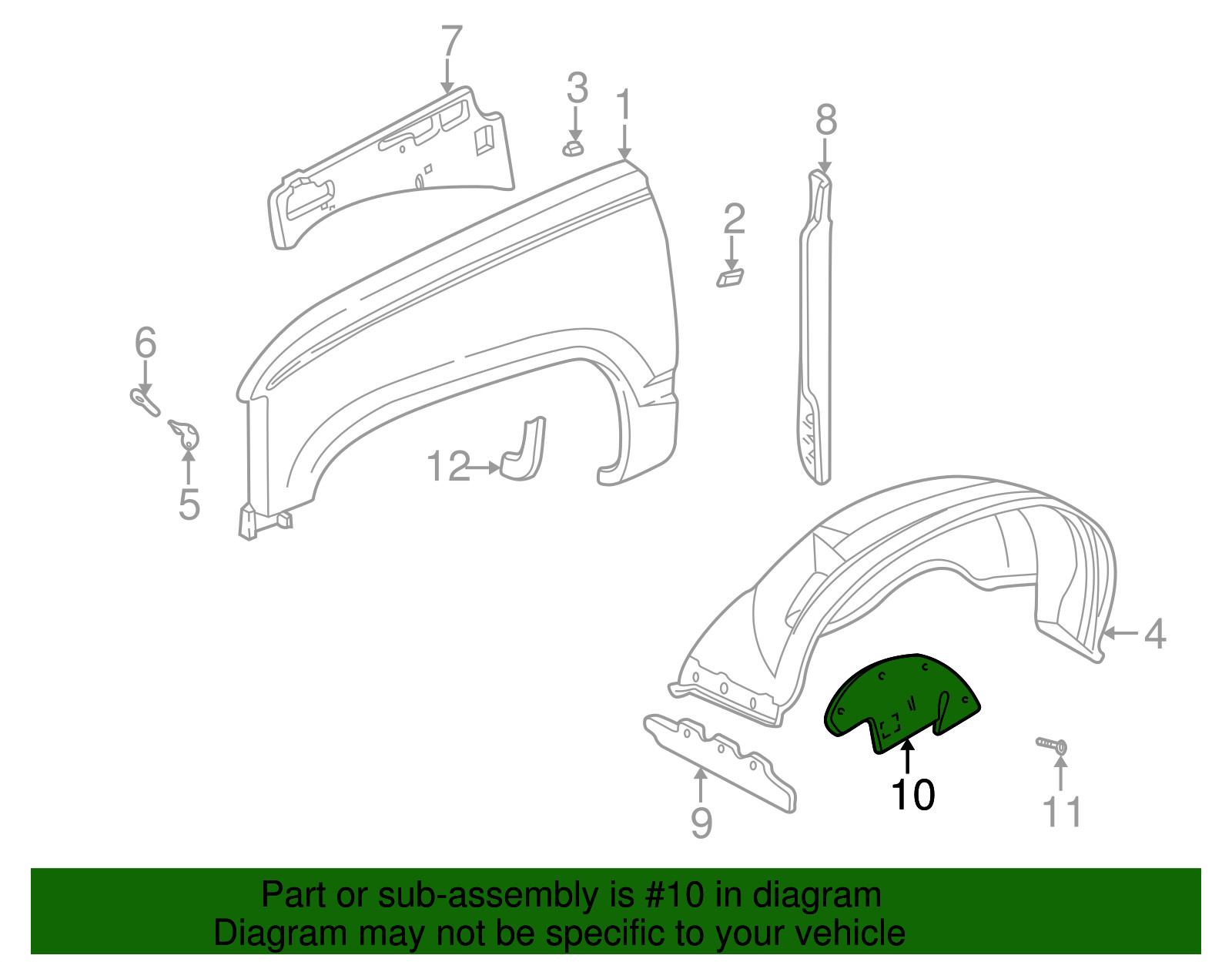 Genuine GM Front Wheelhouse Splash Shield 15569497