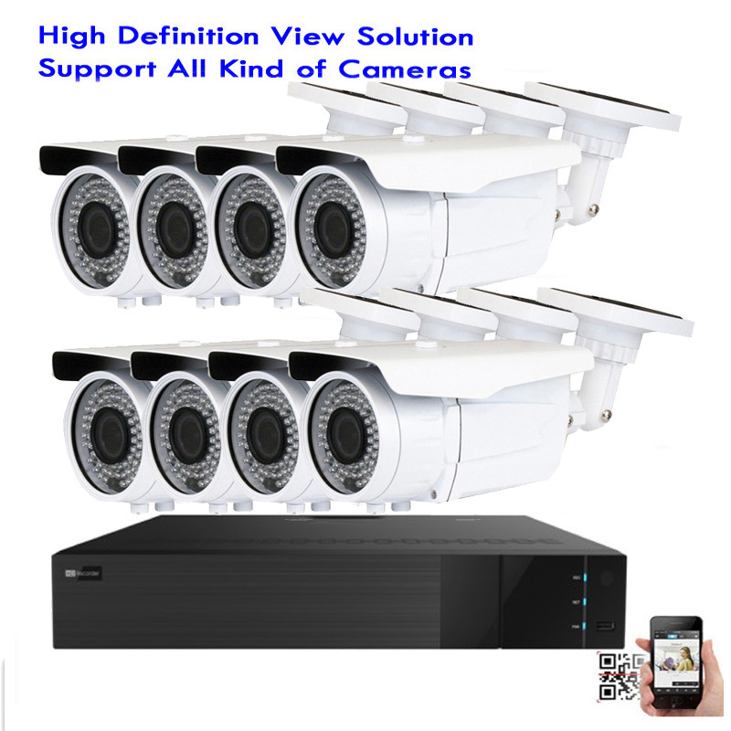 5-in-1 8CH DVR 8pcs 9-22mm long Distance Lens 1800TVL 72IR Security Camera 2TB/[