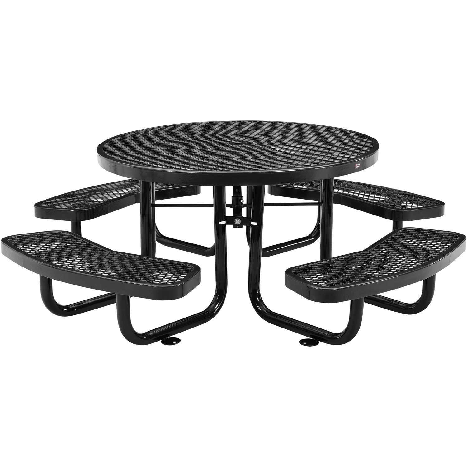 Global Industrial 46" Child Size Round Expanded Picnic Table Black