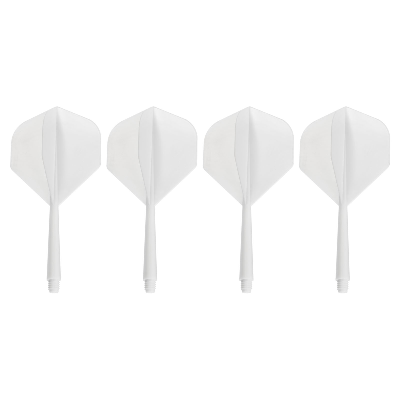 Integrated Dart Shaft & Flights, 4 Pack Plastic Dart Flight Set, White