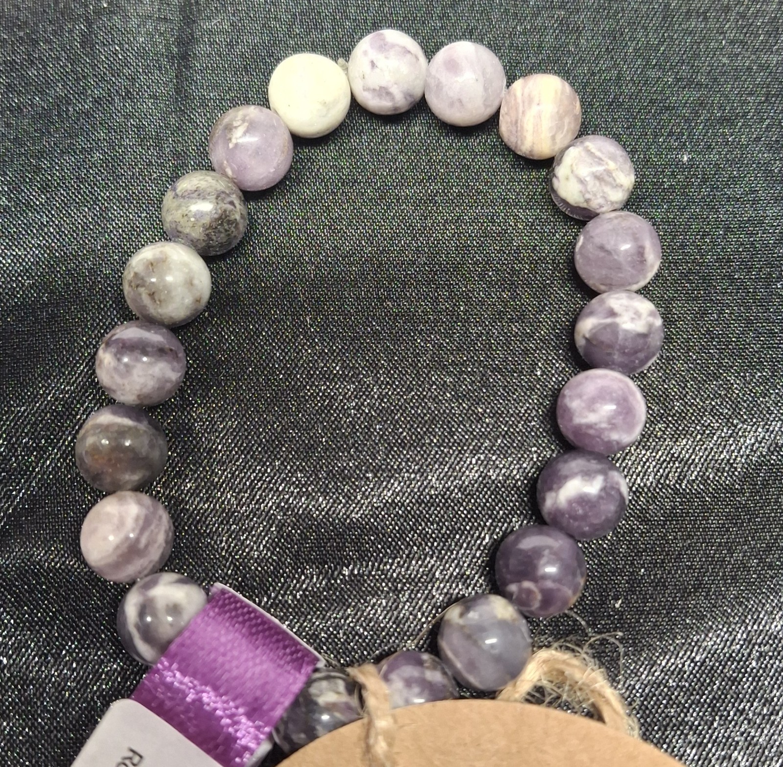 Silky Fluorite 8mm Bead Bracelet Size 6 (BRC 87)