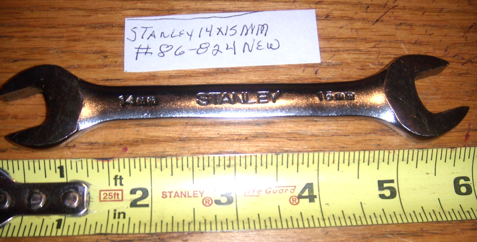 STANLEY 15MM X 14MM  OPEN END  WRENCH # 86-824 USA  NEW  FREE SHIPPING