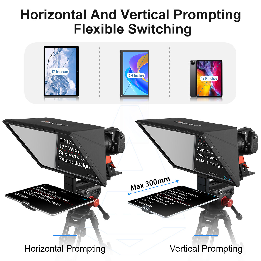 Desview TP170 17 inch Portable Universal HD Teleprompter for Tablet DSLR CameraV