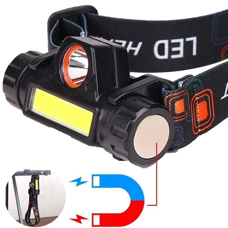 2 Pack USB Rechargeable Waterproof LED Headlamp Headlight Head Light Flashlight