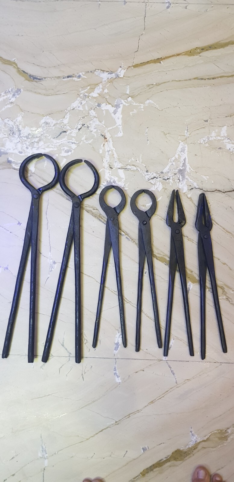 "Blacksmith Tongs Set of 6 | Best Tools for Forging, Knifemaking & Hammering