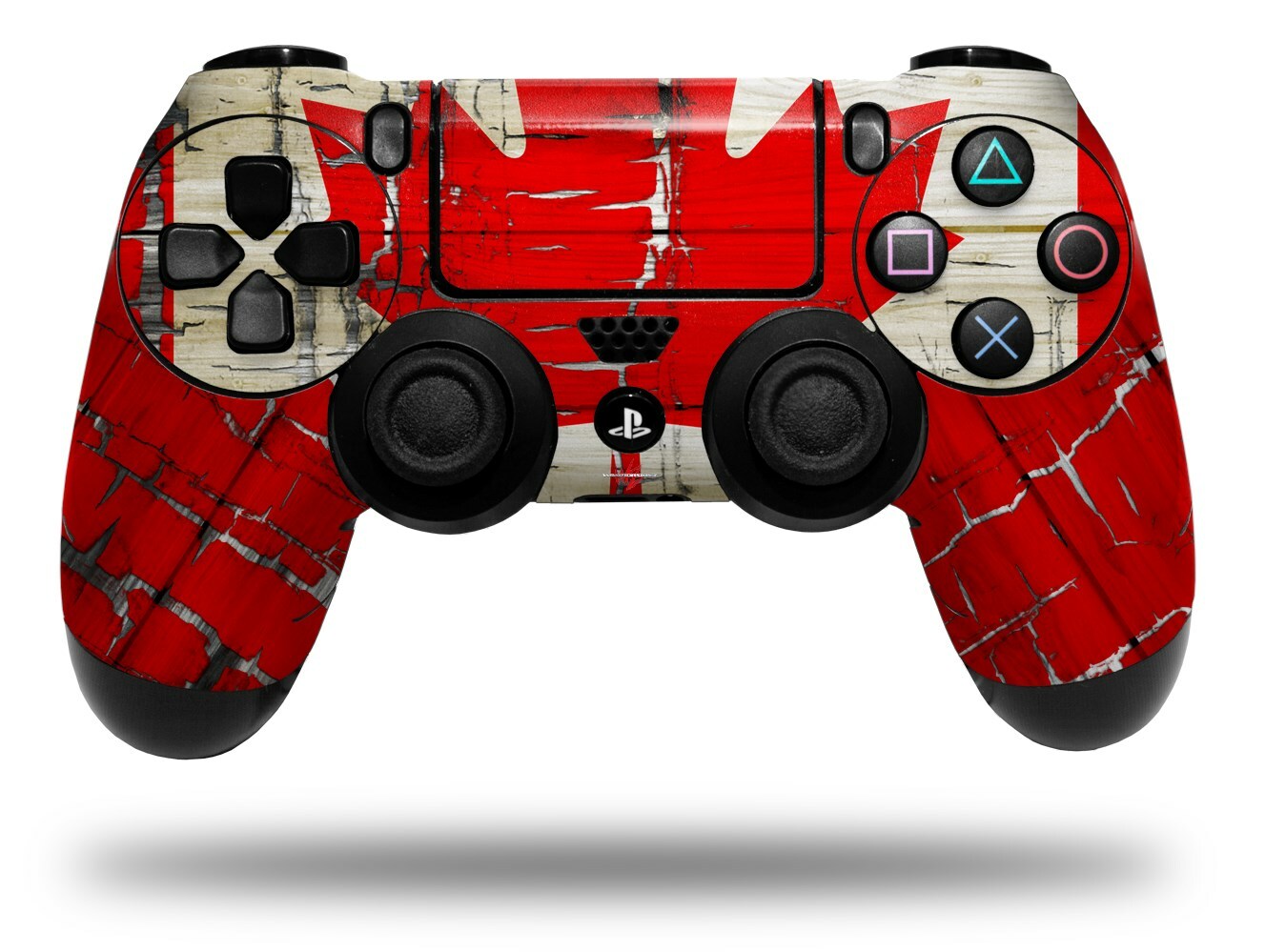 Skin for Sony PS4 Controller Painted Faded Cracked Canadian Canada Flag