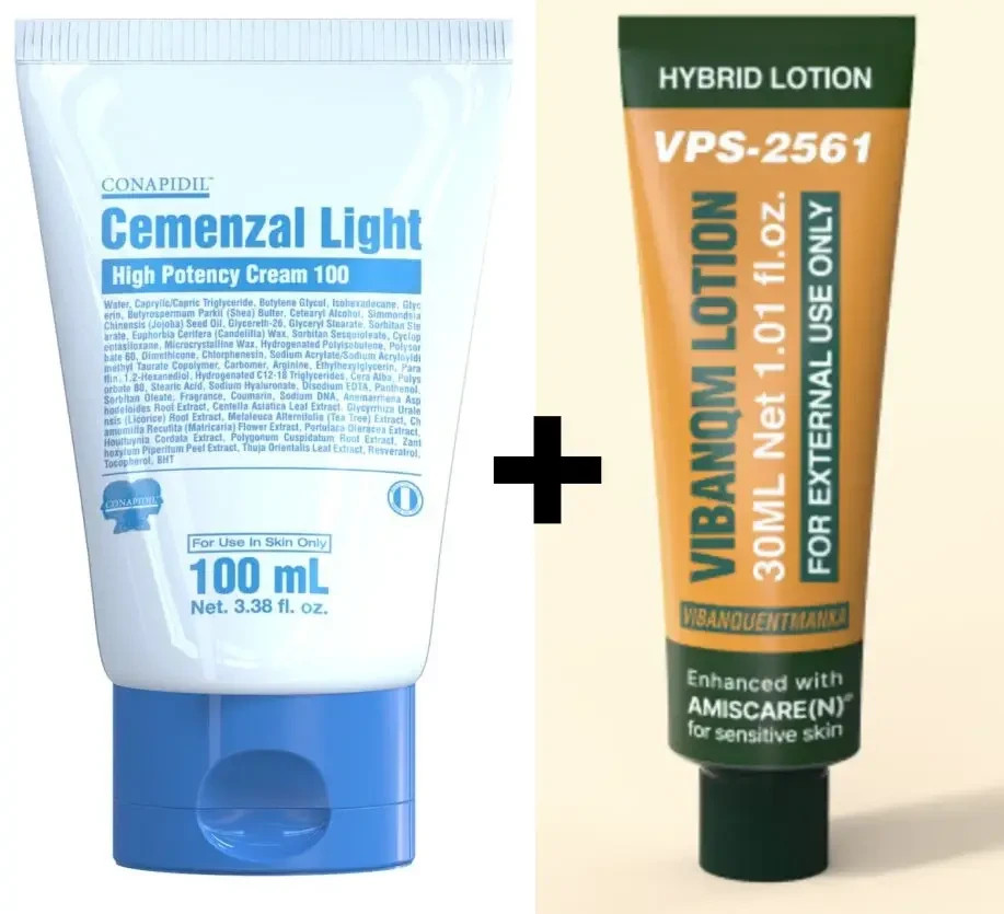 CONAPIDIL Cemenzal Light Cream 100ml + VQM Vibanqm Lotion 30ml / Tracking