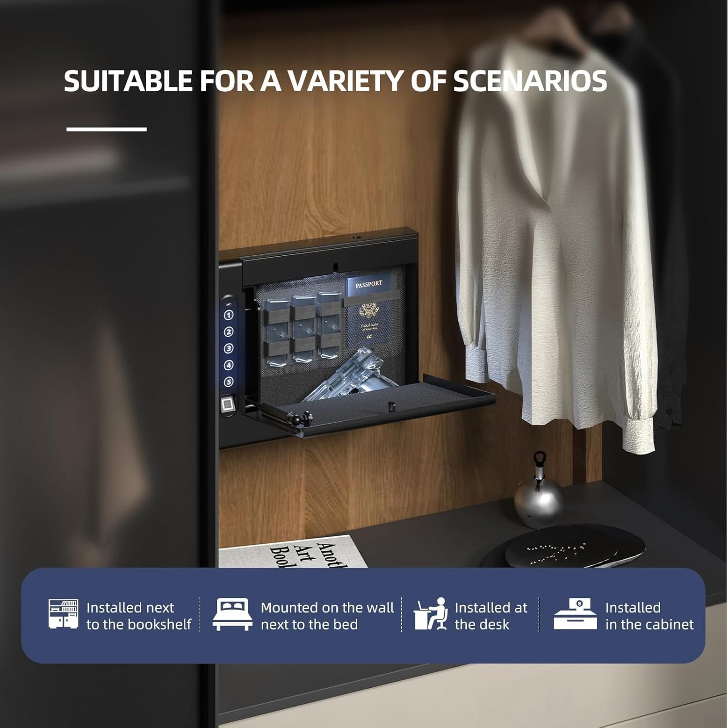 Xdeer Biometric Gun Safe Wall Mount – Fast Access & Tough Security Features