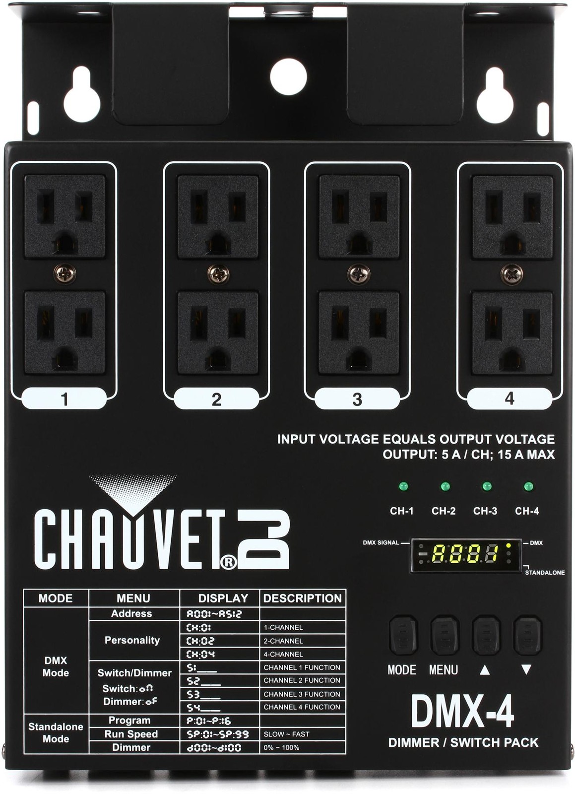 Chauvet DJ DMX-4 4-channel DMX Dimmer/Switch Pack (2-pack) Bundle