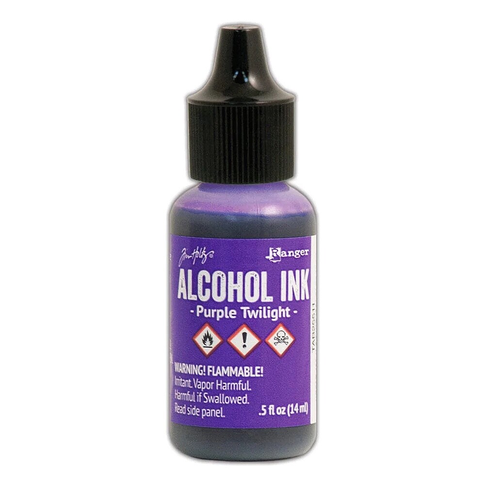 Ranger, Tim Holtz, Alcohol Ink, Purple Twilight Alcohol Ink, .5 fl oz, Grape Ink