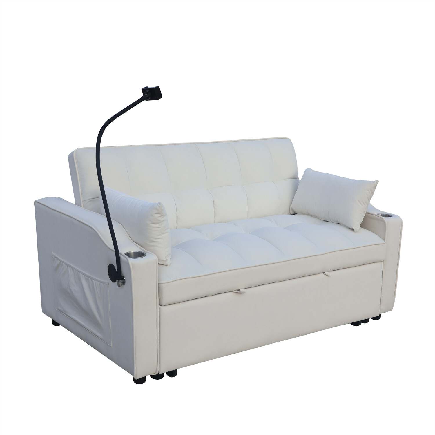 Convertible Sleeper Sofa Bed Loveseat Sofa 2-Seater Couch w/ Pull-Out Bed