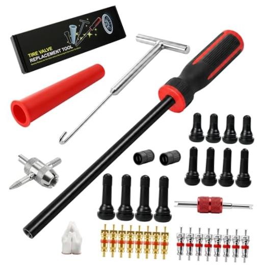 36PCS Heavy-Duty Metal Hook Valve Stem Tool Kit - No Tire Removal, Quick Leaky