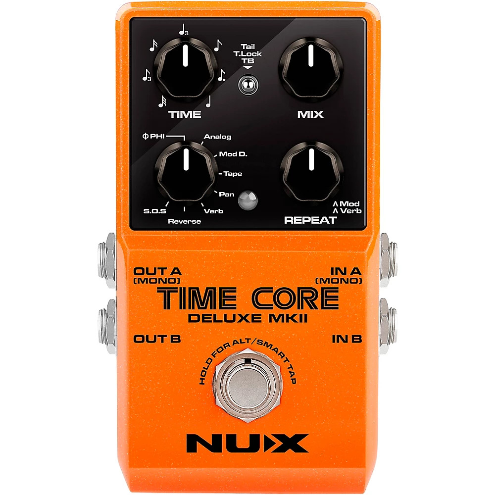 NUX Time Core Deluxe MKII w/Delays/Phrase Looper/Tap Tempo Effects Pedal Orange