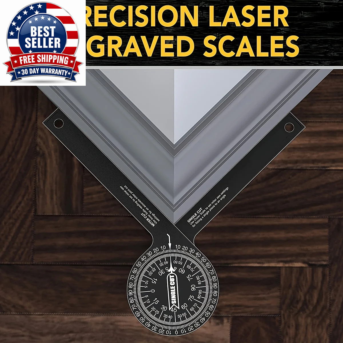 Aluminum Miter Saw Protractor | 7-Inch Rust Proof Angle Finder Featuring Precisi