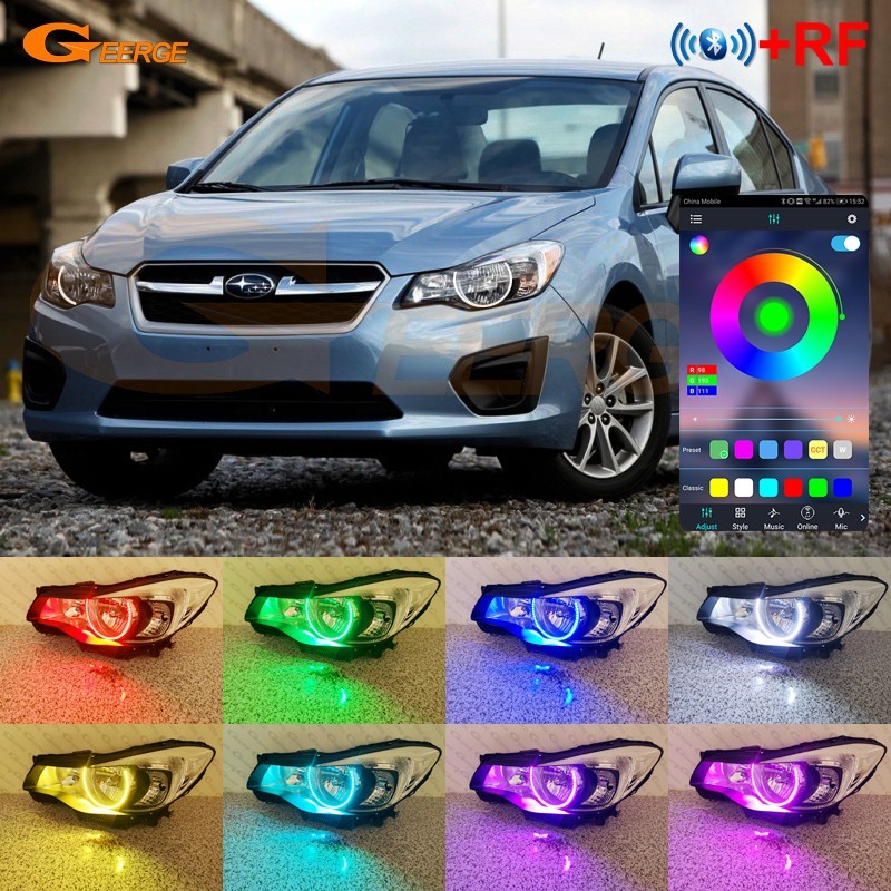For Subaru Impreza XV Crosstrek GJ GP Multi Color RGB LED Angel Eyes Halo Rings