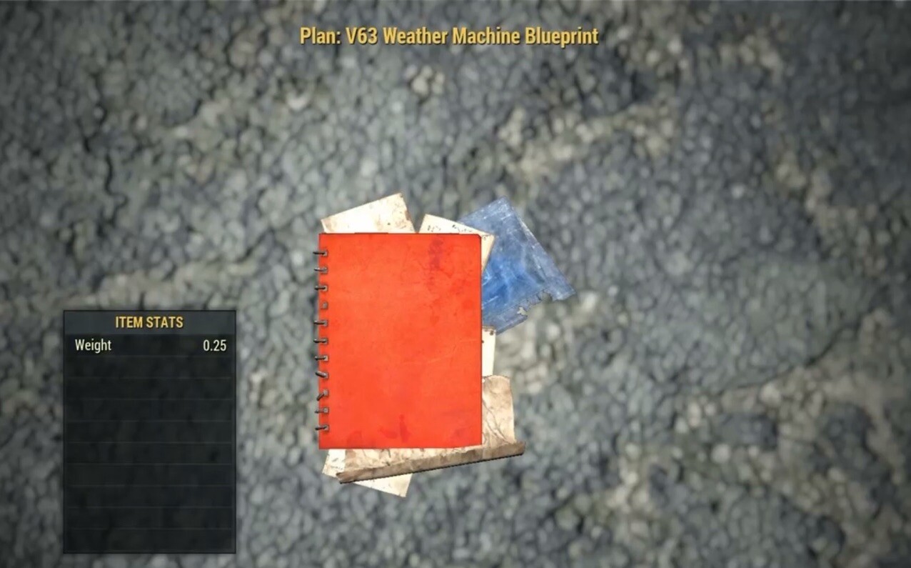 (Xbox) V63 Weather Machine Blueprint Plan